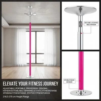 Obrázek produktu pro Sada pro pole dance, výškově nastavitelná, statická i otočná, barva: armádní zelená