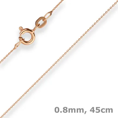 Produktbild von 0,8mm Ankerkette flach Collier Halskette aus 585 Gold Gelbgold 45cm