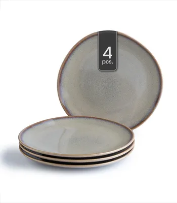 Produktbild von Dessertteller - Ø 23 cm - Beige - Grau - Steingut - mit Reaktivglasur - 4er Set