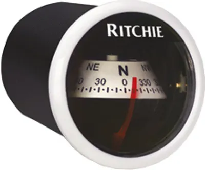 Immagine prodotto di Bussola Ritchie modello 'Ritchie Sport X-21ww', bussola da cruscotto, 12v, rosa Ø50,8mm/5°, bianca