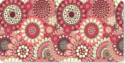 Produktbild von MuchoWow® Schreibtischunterlage Blume - Mandala - Retro - Muster 80x40 cm - XXL Mauspad - Gaming Mauspad