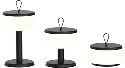 Image de Lampe de table de luxe Samos 3-en-1 - Noir - H7 x Ø14
