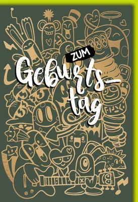 Produktbild von Geburtstag Glückwunschkarte mit Umschlag Comicwirrwarr zum Geburtstag