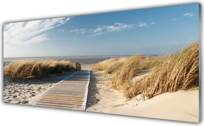 Produktbild von Glasbilder 125x50 Wandbild Druck auf Glas Strand Weg Landschaft