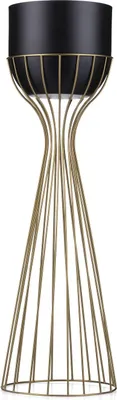 Obrázok produktu pre Hosholy Modern Flower Stand s krytom 68 cm podkrovie - vyrobené z kovu - rastlinný stojan v zaujímavom dizajne - Zlatý rám a èierny obal v podkroví - štýl
