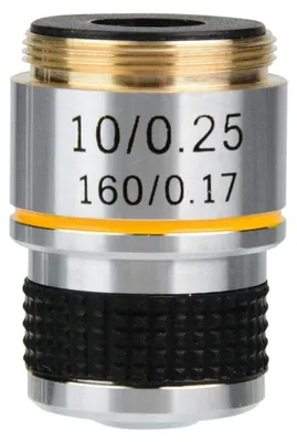 Achromatisches Objektiv 10X, 185 mm, für Biologiemikroskop, 160/0,17