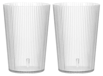 Trinkbecher aus Kunststoff, 150 ml, transparent, 2 Stück, stapelbar