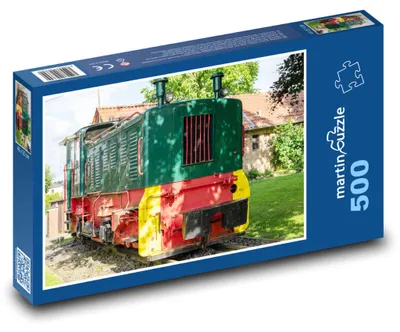 Produktbild von Puzzle 500 Bunte Eisenbahnlokomotive - martinpuzzle