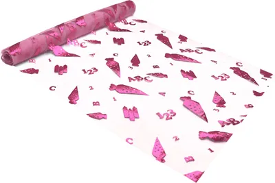 Produktbild von Oblique Unique Tischläufer Tischband für Schuleinführung mit Zuckertüten 123 ABC 290 cm x 29 cm Einschulung Deko Mädchen - rosa