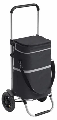 Produktbild von Meister Einkaufstrolley Premium Schwarz, 45 L Klappbarer Einkaufsroller mit Luftreifen