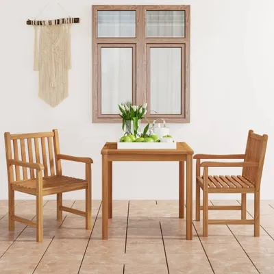 Produktbild von "2024"cloris 3-tlg. Garten-Essgruppe Massivholz Teak - Gartenmöbelgarnituren CHY53682480