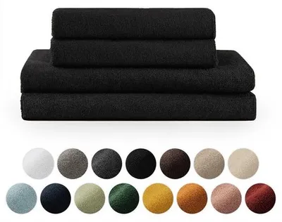 Obrázek produktu pro Sada čtyř ručníků Unyqoos® z 100% bavlny – 2x 70×140 cm a 2x 50×100 cm, vysoce savá, měkká,  Oeko-Tex, s poutky na zavěšení