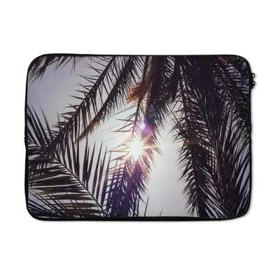 Produktbild von MuchoWow® Laptop Hülle 14 ZollPalmwedel - Sonne - Sommer Laptoptasche - Laptoptasche - Stoßsicher - Schutzhaube