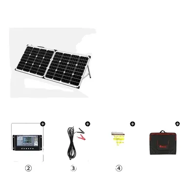 Zdjęcie produktu dla Panel słoneczny, przenośna konstrukcja, wysoka wydajność, 100W