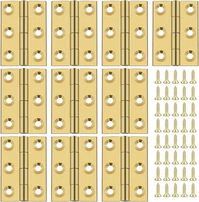 Produktbild von 10 Mini-Scharniere 1 Zoll Massiv Messing schwarz für Holzkästen Schmuckkästchen