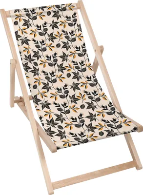 Obrázok produktu pre Dreamroots Skladacie drevené lehátko z bukového dreva do 130 kg, skladacie lehátko s 3-stupňovým nastavením sklonu operadla, Cozy Autumn Leaves