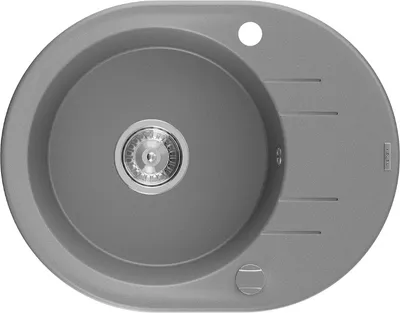 Produktbild von Mexen Kevin Granitspüle mit einem Becken und einer Abtropffläche 586 x 458 mm, Grau, Siphon chrom - 6517581005-71