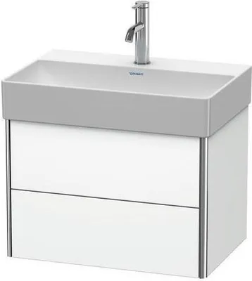 Produktbild von Waschtischunterbau XSQUARE 584x397x390mm 2 Sk we s-matt ES Ah Mi. weiß supermatt Einrichtungssystem Ahorn mitte