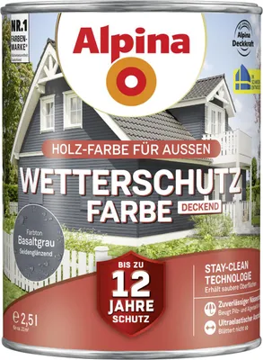 Produktbild von Alpina Wetterschutzfarbe 2,5 L basaltgrau