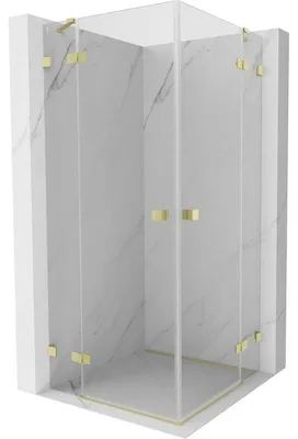 Obrázek produktu pro Mexen Lunar Duo sprchový kout otevírací 100 x 100 cm, transparentní, zlatá kartáčovaná - 834-100L-100P-55-00