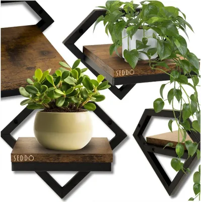 Produktbild von Einstufiges Wandregal, hängender Blumenständer, Loft-Wandregal, Wohnzimmer
