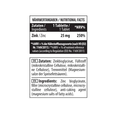 Produktbild von Zinc Chelate Bisglycinate 90 Tabletten