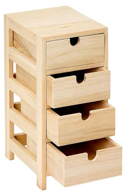 Produktbild von Schubladenturm mit 4 Schüben, Kommode Holzkommode Aufbewahrung