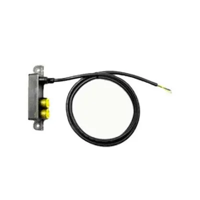 A product shot of an electronic converter with cables.