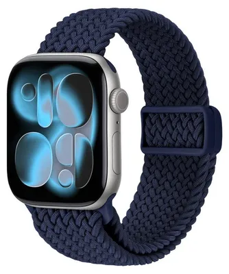 Imagen del producto de Correa para Apple Watch de tejido trenzado, compatible con modelos de 38/40/41/42 mm (azul oscuro)