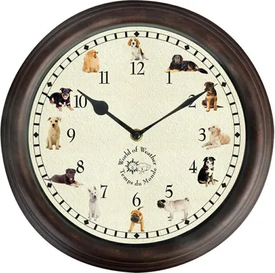 Immagine prodotto di Esschert Design | Orologi da parete con suoni di cani - 30 cm - Forma rotonda - Decorativo e unico