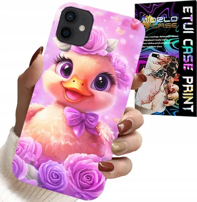 Image de Étui Pour Iphone 12 Mini - Canard Mignon, Canard Sur Fond Rose
