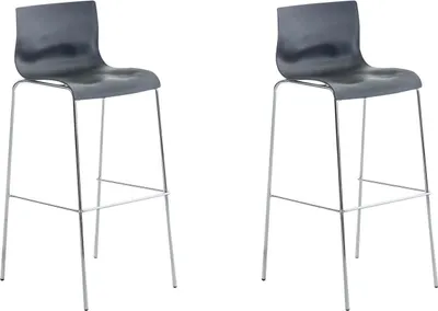 Image de lot de 2 tabourets de bar Hoover plastique 4 pieds piètement chromé