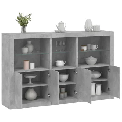 Immagine prodotto di vidaXL Credenza con luci LED grigio cemento 162x37x100 cm