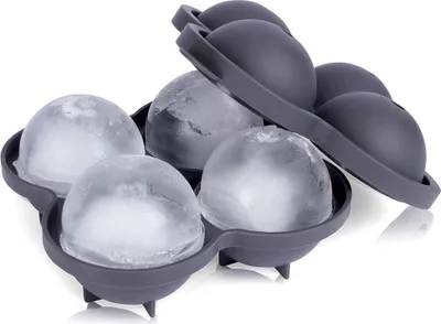 Produktbild von Form für vier große Eiskugeln, 8 cm, schwarzer Thermoplast
