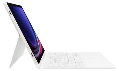 Produktbild von Samsung Book Cover Keyboard EF-DX725 für das Galaxy Tab S9 | S9 FE, QWERTZ, Deutsch, Touchpad, Samsung, Galaxy Tab S9, Galaxy Tab S9 FE, Weiß
