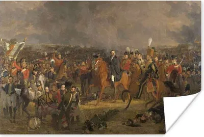 Produktbild von MuchoWow® Poster Die Schlacht von Waterloo - Gemälde von Jan Willem Pieneman 120x80 cm - Bilder