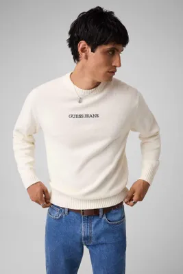 Image de guess jeans, pull homme, jean guess modèle M4BR31, couleur blanc chaud