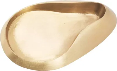 Produktbild von Kerzenaccessoir Kerzenteller Oval 17x11cm Innen Messing Gold Matt Kerzenhalter