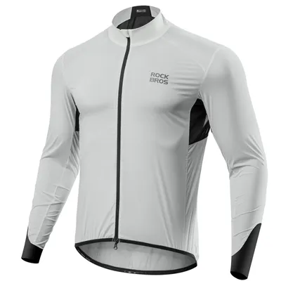 Produktbild von ROCKBROS Fahrradjacke Atmungsaktiv Windjacke   Leichte jacke Wärmeableitung Windstopper Grau M