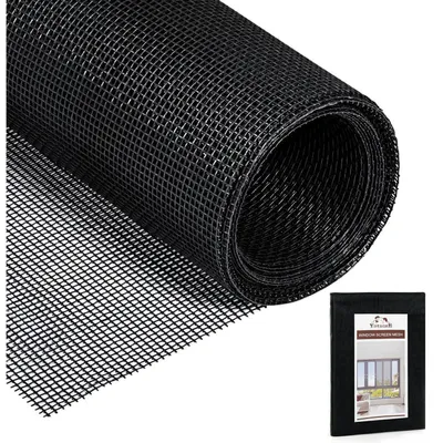 Image de Moustiquaire pour fenêtre, 252x122 cm, protection contre les insectes, résistante à la déchirure, découpable, couleur noire