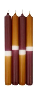 Produktbild von Leuchterkerzen Dip Dye Kerzen Bordeaux / Cognac, 250 x ? 23 mm, 4 Stück