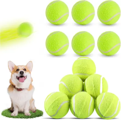Imagen del producto de Pelotas de tenis, 12 unidades, diámetro de 6,3 cm, pelotas de entrenamiento sin presión, para perros