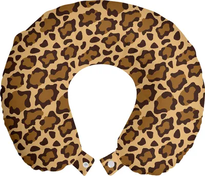 Produktbild von ABAKUHAUS Leopard-Druck Reisekissen Nackenstütze, Panthera Specie Haut, Schaumstoff Reiseartikel für Flugzeug und Auto, 30x30 cm, Sand Brown Pale Caramel