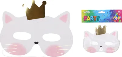 Produktbild von Party-Maske KATZE 16,6 x 12,7 cm, 6 Stück