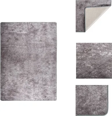Produktbild von vidaXL Teppich Waschbar 120x180 cm Grau Rutschfest -  Teppiche