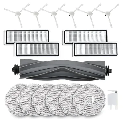 Produktbild von 18 Stück Zubehör für Dreame L10s / L10 Ultra / L10 Prime Saugroboter, 1 Hauptbürste 6 Wischtücher 4 Filter 6 Seitenbürsten 1 Reinigungsbürste, für Haushaltsreinigung