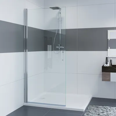 Produktbild von IMPTS Walk-in Dusche Duschwand 80x195 cm mit Pendeltür Duschkabine Schwingtür 6mm ESG NANO Sicherheitsglas Duschabtrennung Drehtür Duschtrennwand