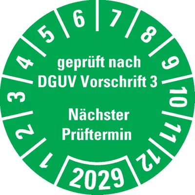 Produktbild von Dreifke® Prüfplakette nach DGUV Vorschrift 3 Nächster Prüftermin 2029...