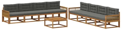 Produktbild von vidaXL Outdoor-Sofagarnitur mit Kissen 9 pcs Natur und Anthrazit