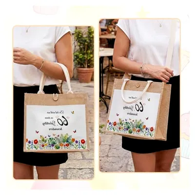 Produktbild von Personalisierte Jute Geschenktasche für Frauen mit Spruch, Geschenkidee für Geburtstag, Abschied, Ruhestand, Muttertag und Jahrestag